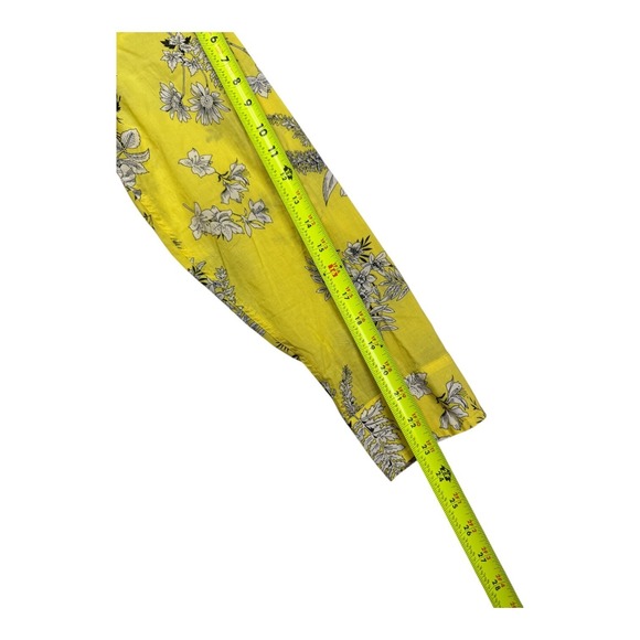 Talbots Womens 2X Top Yellow Floral Cotton Long Sleeve Lightweight Office Summer - Picture 11 of 12